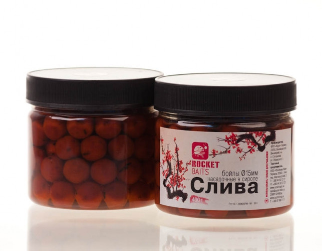 Бойлы Rocket Baits пылящие Слива Premium 20 мм, 0,5 кг---