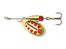 Вращающаяся блесна Cormoran Bullet №2 gold/red dots