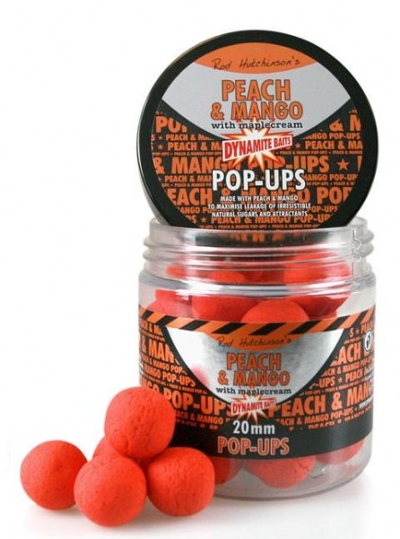 Бойлы Dynamite Baits Peach &amp; Mango Pop-Ups 15mm