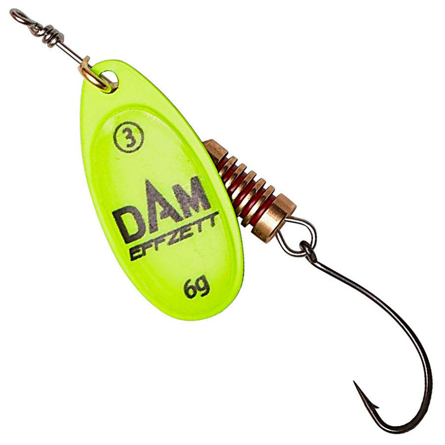 Блесна-вертушка Dam Effzett Natural With Single Hook 6гр (yellow)