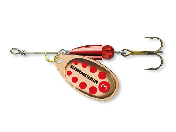 Вращающаяся блесна Cormoran Bullet №3 copper/red dots
