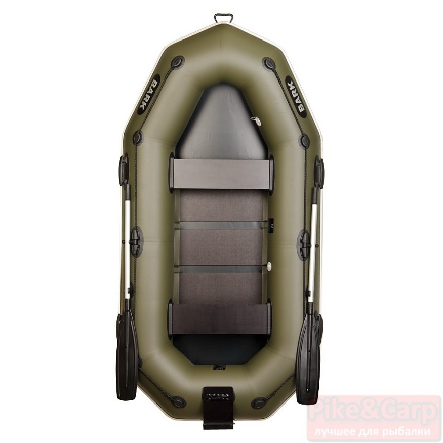 Надувная лодка Bark B-260NP гребная двухместная с навесным транцем и привальным брусом