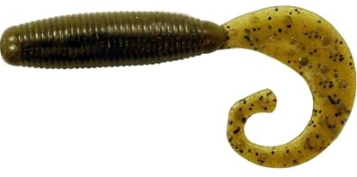 Съедобный силикон Reins FAT G-TAIL GRUB 4&quot; 002 Green Pumpkin 10 шт (8см)