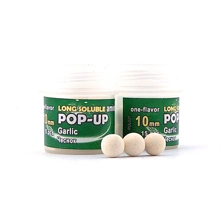Бойлы долгорастворимые amino POP-UP Grandcarp GARLIC (ЧЕСНОК) Ø10 мм 15 шт. (PUL031)