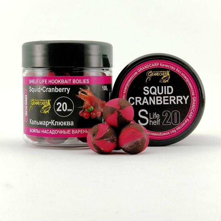 Бойлы насадочные вареные Grandcarp КАЛЬМАР•КЛЮКВА Ø20 мм 100 г (BBC031)