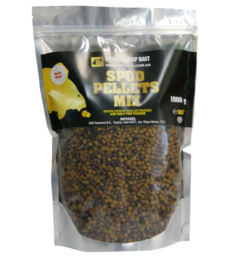 Пеллетс CC Baits Spod Pellets Mix Warm Water 1kg