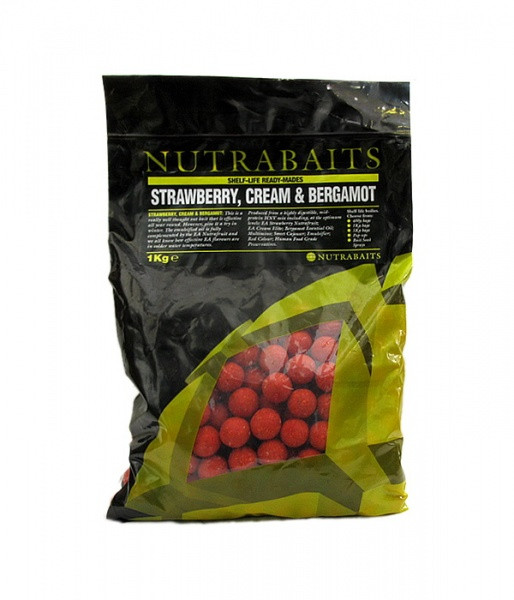 Бойлы Nutrabaits EA STRAWBERRY, CREAM &amp; BERGAMOT 15мм 1кг