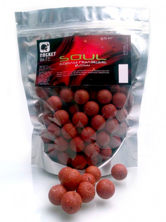 Бойлы Rocket Baits пылящие Soul Premium 20 мм 0,50 кг