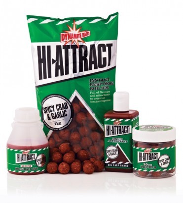 Бойлы Dynamite Baits Hi-Attract Spicy Crab &amp; Garlic Pop Up 20mm 