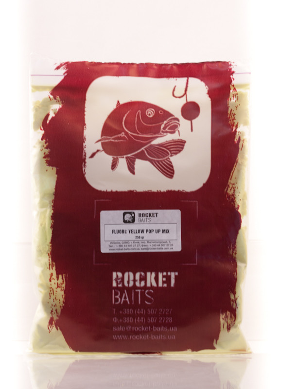 Базовая смесь Rocket Baits Fluoro Pop Up Mix (желтый) 0,2кг