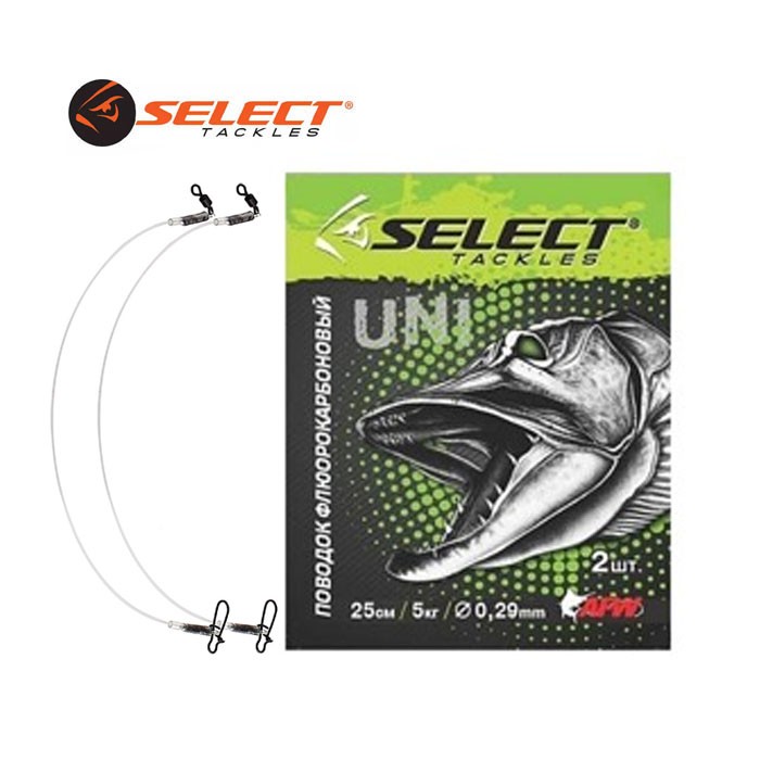 Поводок Select флюорокарбоновый 30см, 12кг, 2шт