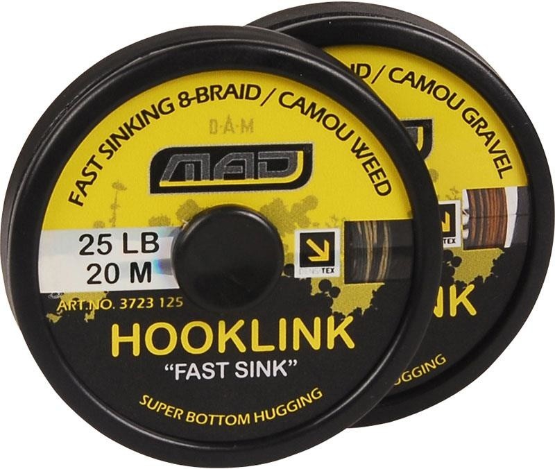 Поводочный материал DAM MAD Hooklink 8-braid "Fast Sink" 20м (color-camou weed)