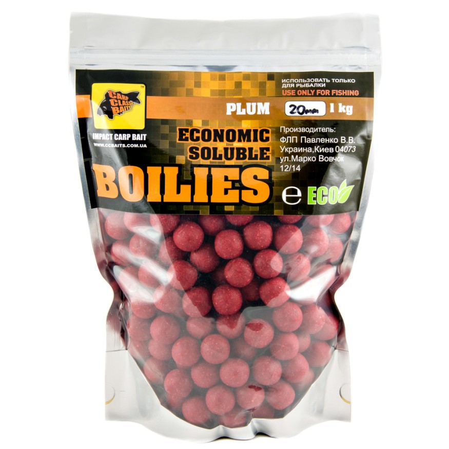 Пылящие бойлы CC Baits Soluble Plum 20мм 1кг
