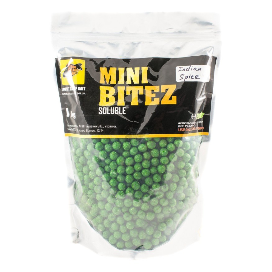 Пылящие бойлы CC Baits Mini Bitez Spicy Shrimp 10мм 1кг