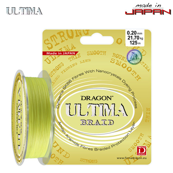 Шнур Dragon Ultima 125m 0.06mm 4.65kg Fluo Yellow