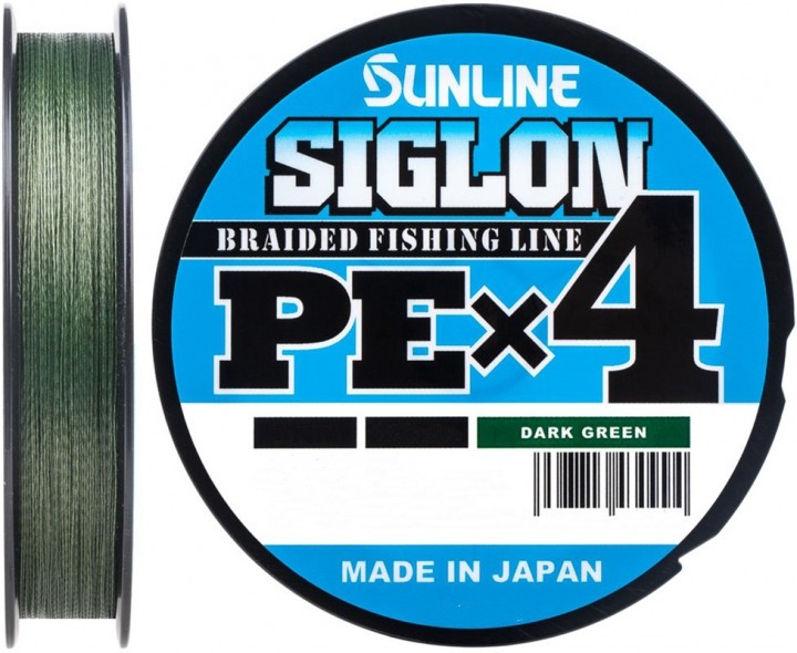 Шнур Sunline Siglon PE х4 150m (темн-зел.) #1.2/0.187mm 20lb/9.2kg