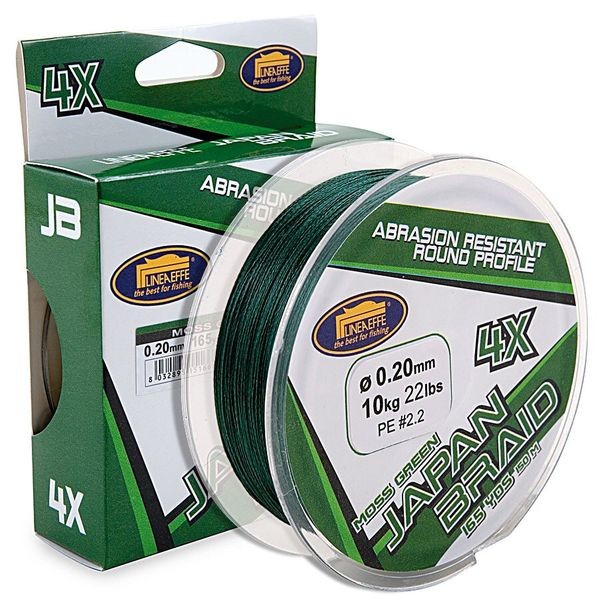 Шнур Lineaeffe Japan Braid 4X Moss Green 150м/165yds 0.25мм FishTest-14.00кг