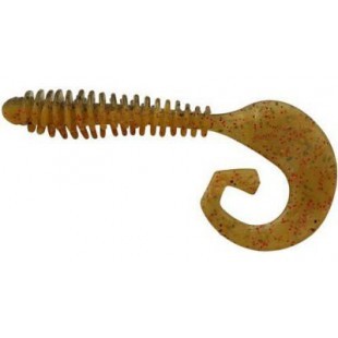 Съедобный силикон Reins G TAIL GRUB 3&quot; B09 Smoke Mustard 12шт (6,5см)