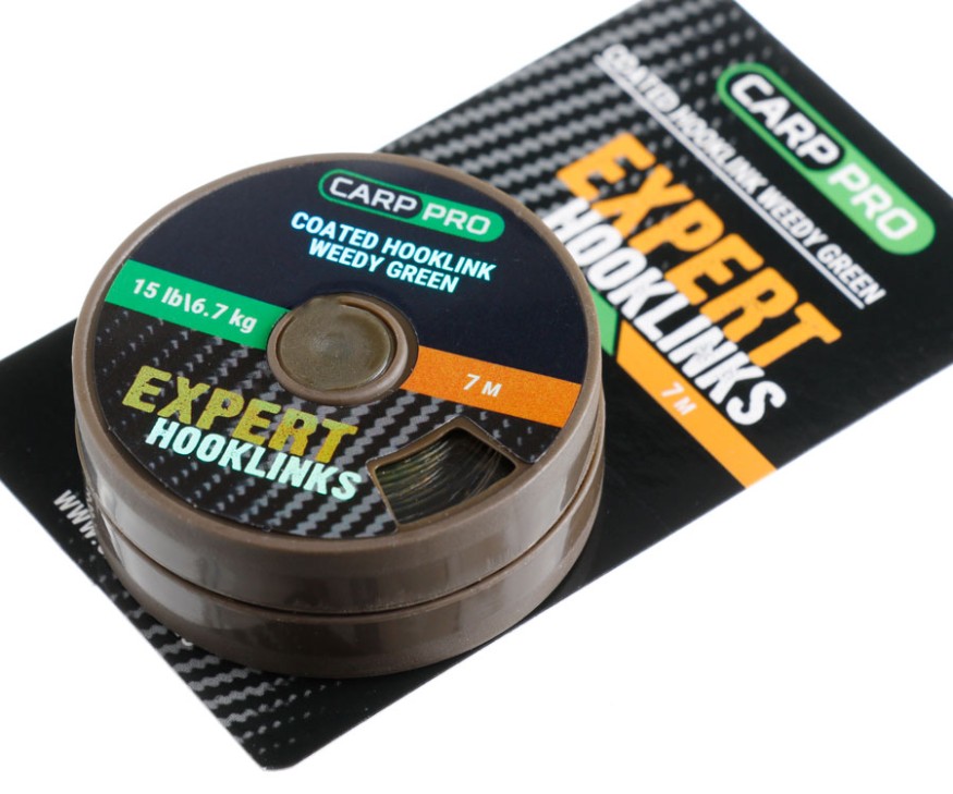 Поводковый материал в оплётке Carp Pro 15lb 7м зелёный