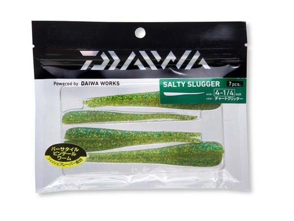 Съедобный силикон Daiwa Tournament Salty Slugger 12.5cm chartreuse glitter