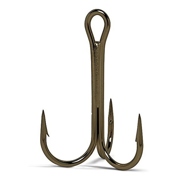 Крючок-тройник VMC 9649 Round Treble BZ (бронза) №8 10шт.