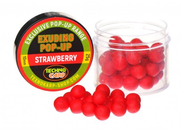 Бойлы Technocarp Pop-Up Exuding Strawberry 10mm, 25g