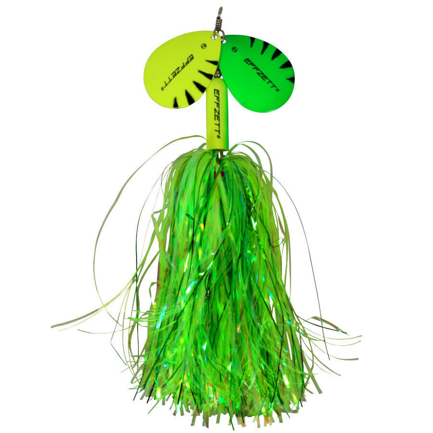 Блесна-вертушка с двумя лепестками DAM Effzett Pike Rattlin&#039; Spinner 40гр (Fluo yellow/green)