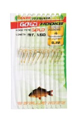 Крючок с поводком Lineaeffe Gold Hooks № 4 леска 0,22мм 10шт