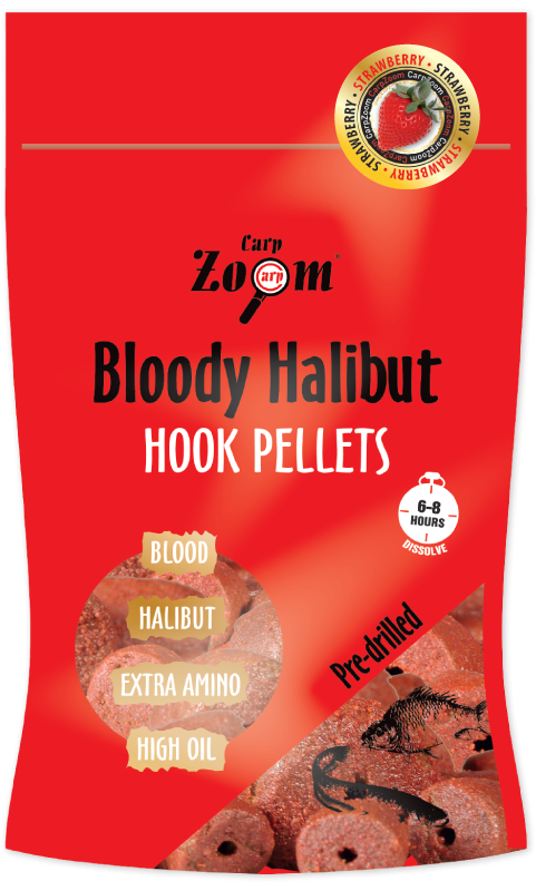 Насадочный пеллетс Carp Zoom Strawberry Halibut Hook Pellets, 15 mm, 150g