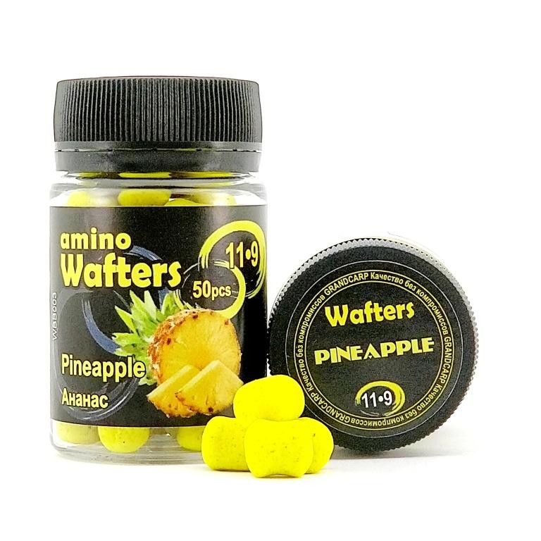 Бойлы насадочные Grandcarp Amino WAFTERS PINEAPPLE (АНАНАС) 11•9 мм 50 шт. (WBB003)