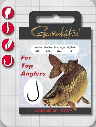 Крючок с поводком Gamakatsu BKS-3310B Carp Competition Range Bronze 008