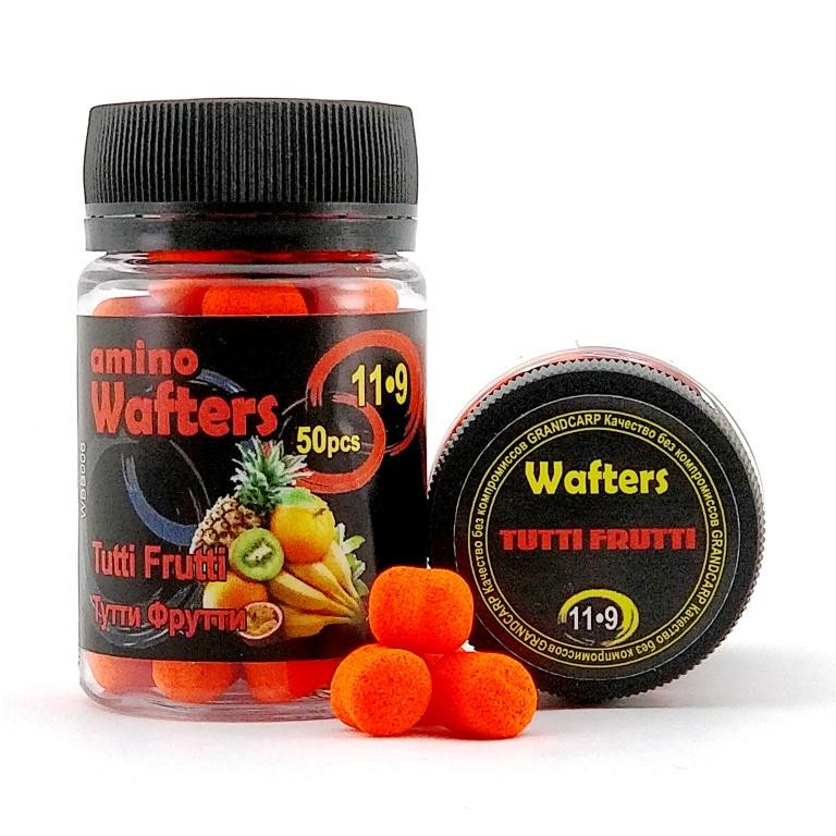 Бойлы насадочные Grandcarp Amino WAFTERS TUTTI FRUTTI (ТУТТИ ФРУТТИ) 11•9 мм 50 шт. (WBB006)