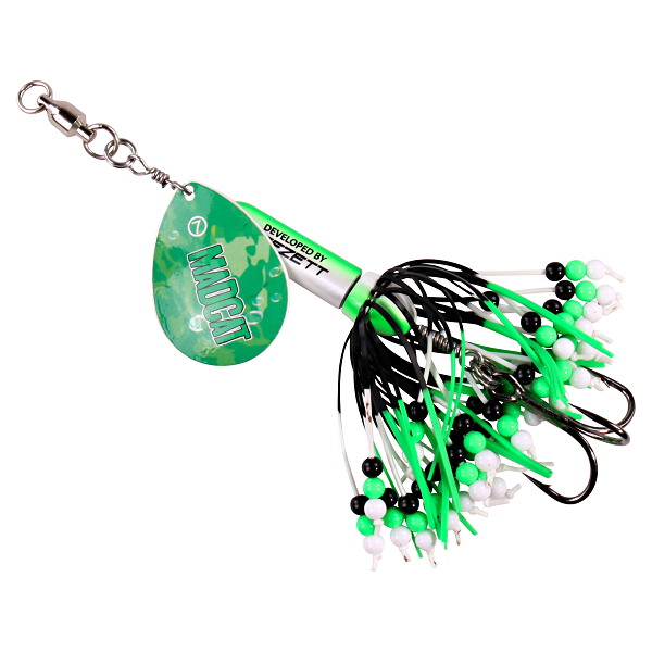 Вращающаяся блесна на сома D.A.M. MADCAT Rattlin' Teaser 85гр тройник №3/0 (catskin)