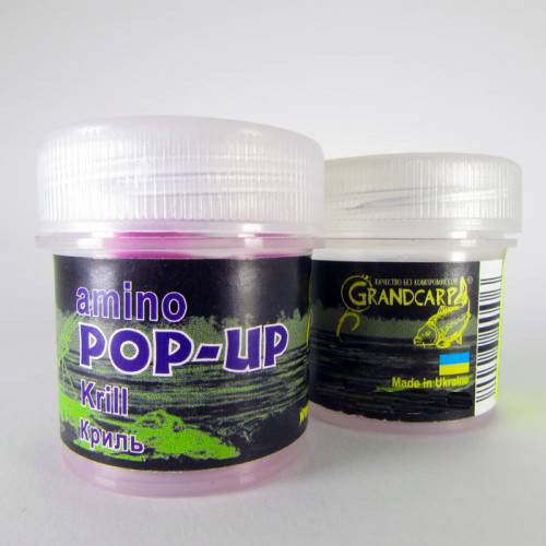 Бойлы amino POP-UP Grandcarp KRILL (КРИЛЬ) Ø10 мм 15 шт. (PUP064)