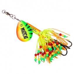 Вращающаяся блесна на сома D.A.M. MADCAT Rattlin' Teaser 85гр тройник №3/0 (fire tiger)