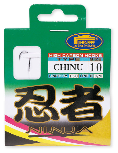 Крючок с поводком Lineaeffe NINJA CHINU black nikel 10шт