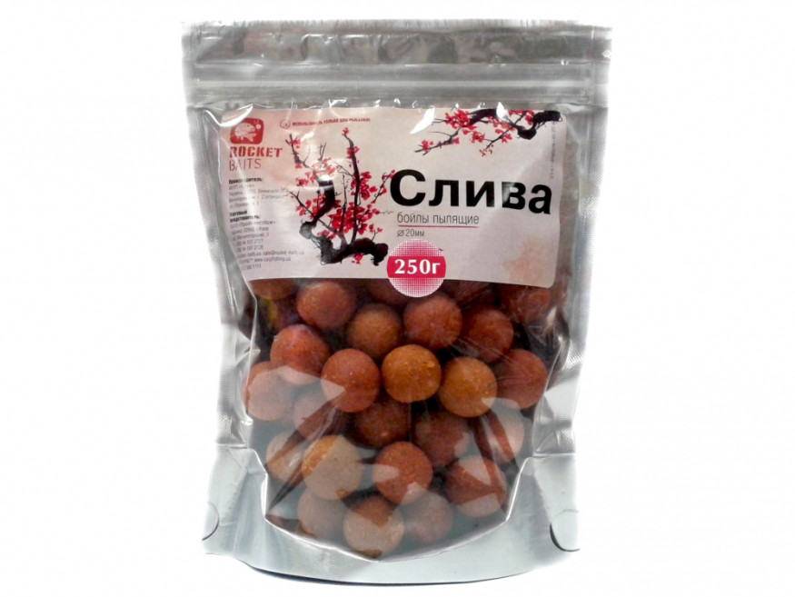 Бойлы Rocket Baits пылящие Слива Premium 20 мм 0,25 кг