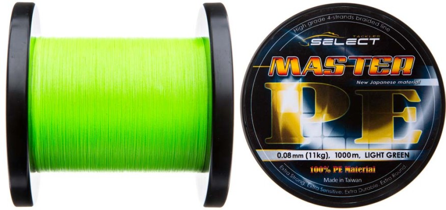 Шнур Select Master PE 1000m 0.08мм 11кг салатовый