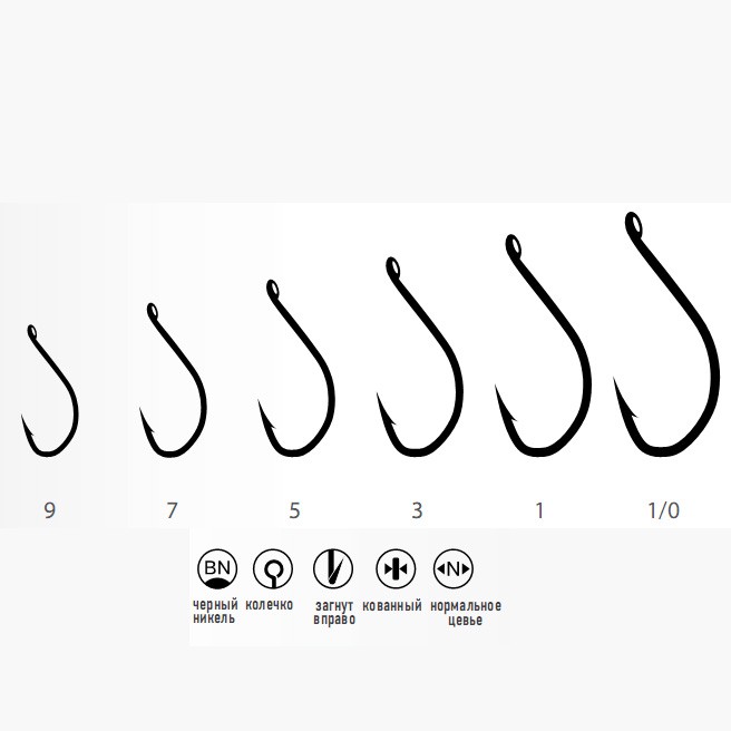 Крючки Bratfishing Maruseigo R Black Nickel 10шт №1/0